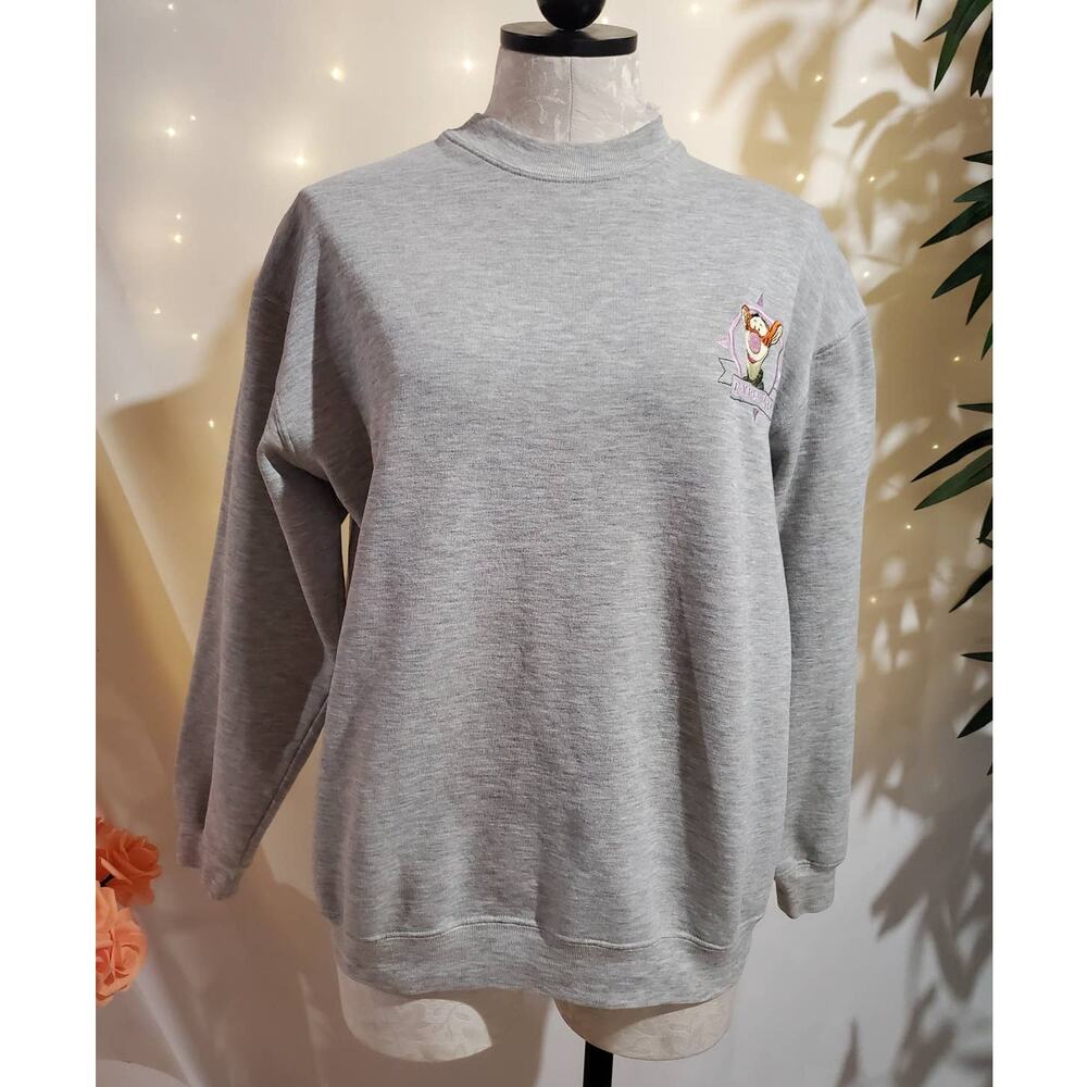 Pooh VTG Y2K Tigger Explorer Crewneck Sweatshirt Womens Size M Heather Gray